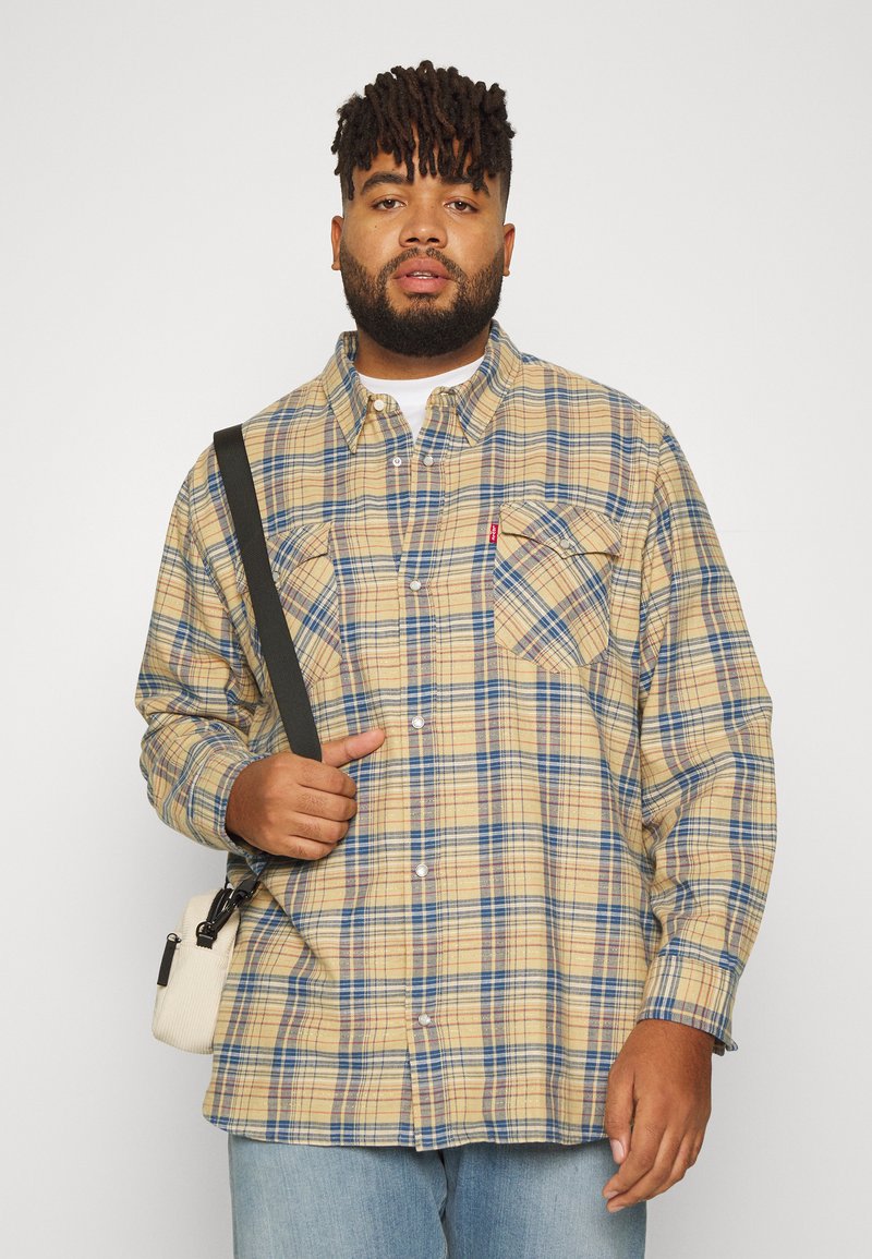  BIG RELAXED FIT WESTERN - Hemd - Beige/blue