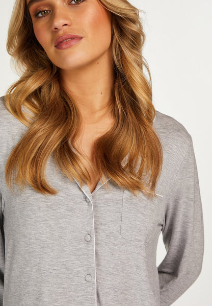  ESSENTIAL LONG-SLEEVED - Nachtwäsche Shirt - Grey