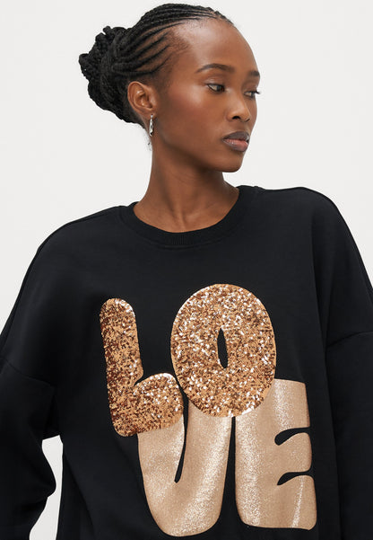 ONLY Petite ONLLALLY LOVE O NECK - Sweatshirt - Black