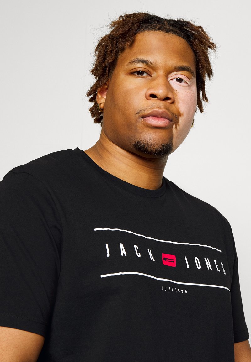 Jack & Jones JJFLAG TEE CREW NECK - T-Shirt Print - Black