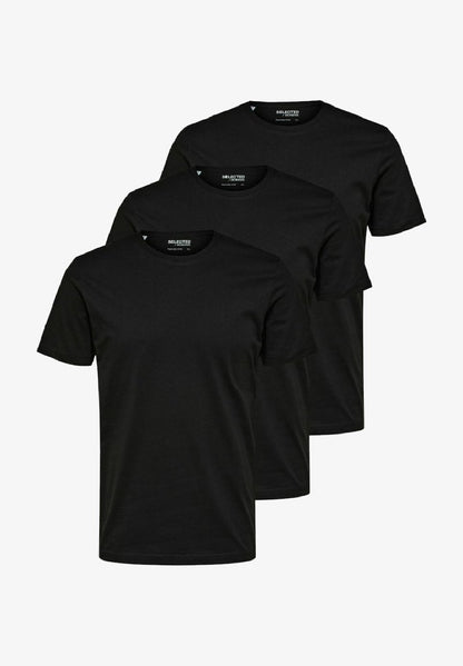 Selected Homme 3ER-PACK - T-Shirt Basic - Black