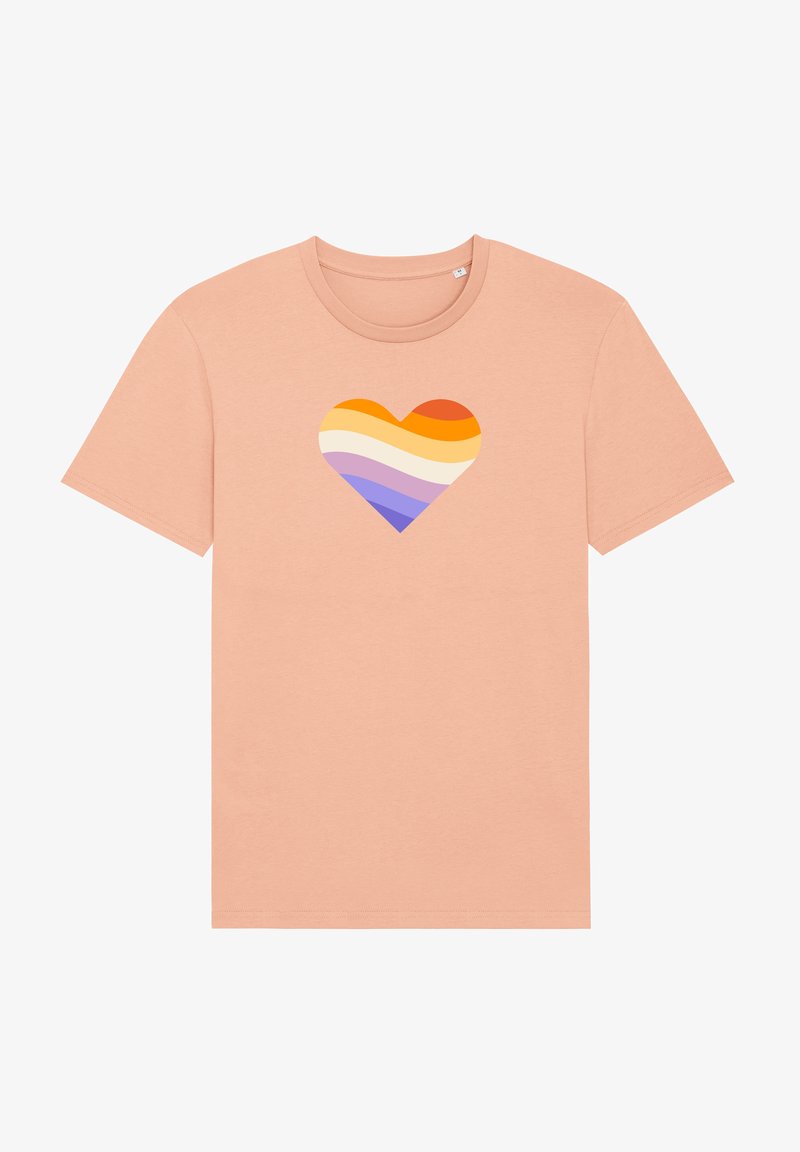  RAINBOW HEART - T-Shirt Print - Hibiscus Rose