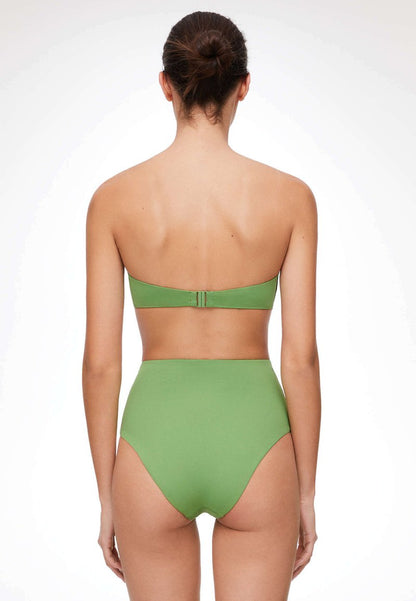 Oysho EMBROIDERED HIGH-COVERAGE - Bikini-Hose - Green