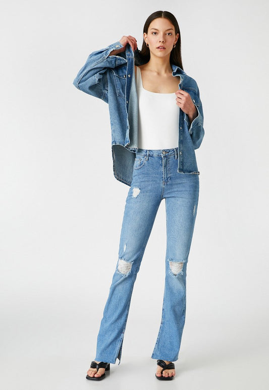Koton Flared Jeans - Light Indigo