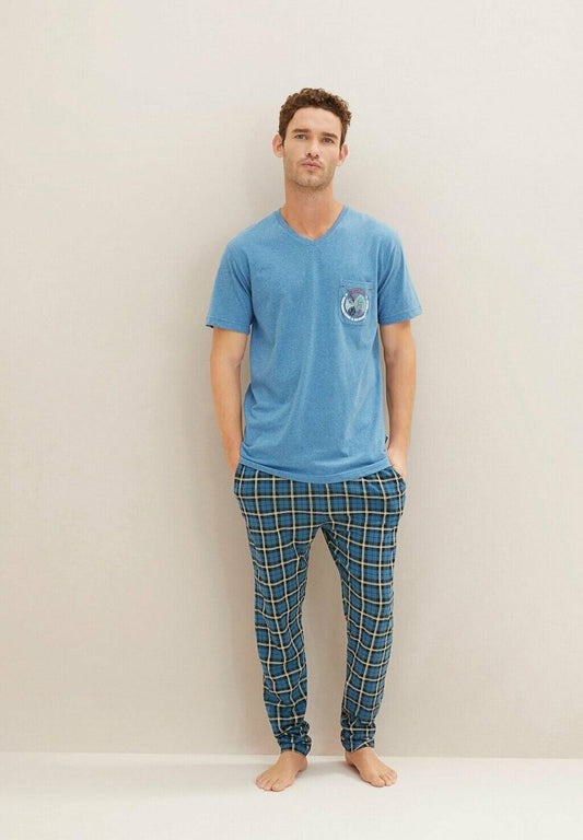 Tom Tailor MIT MOTIVPRINT  - Nachtwäsche Shirt - Blue-medium-melange