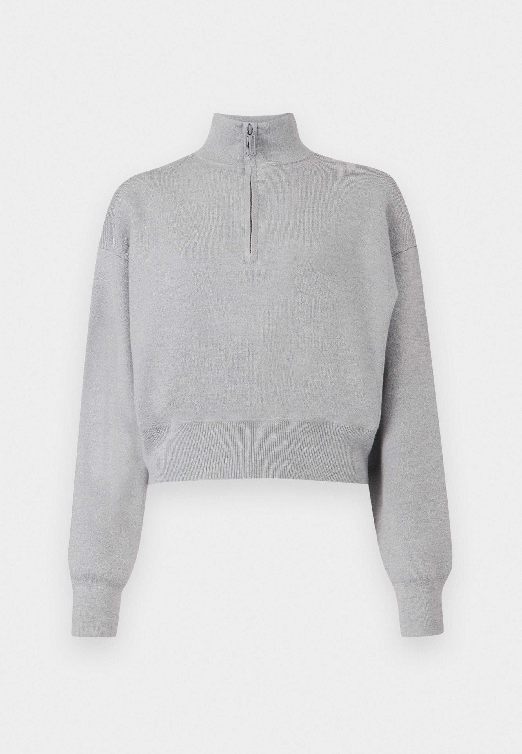 Victoria Beckham NTERLOCK HALF ZIP - Jumper - Grey Melange