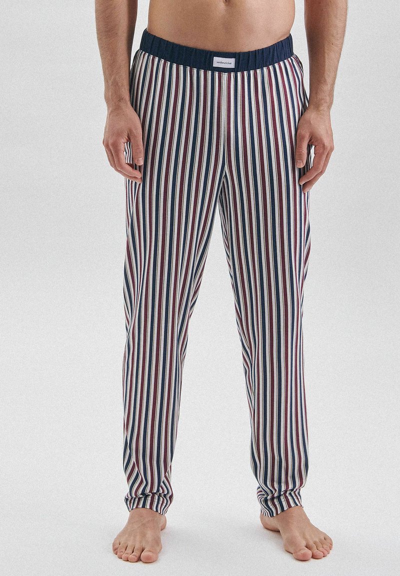 Seidensticker LONG - Nachtwäsche Hose - Navy Stripe Aop
