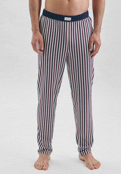 Seidensticker LONG - Nachtwäsche Hose - Navy Stripe Aop