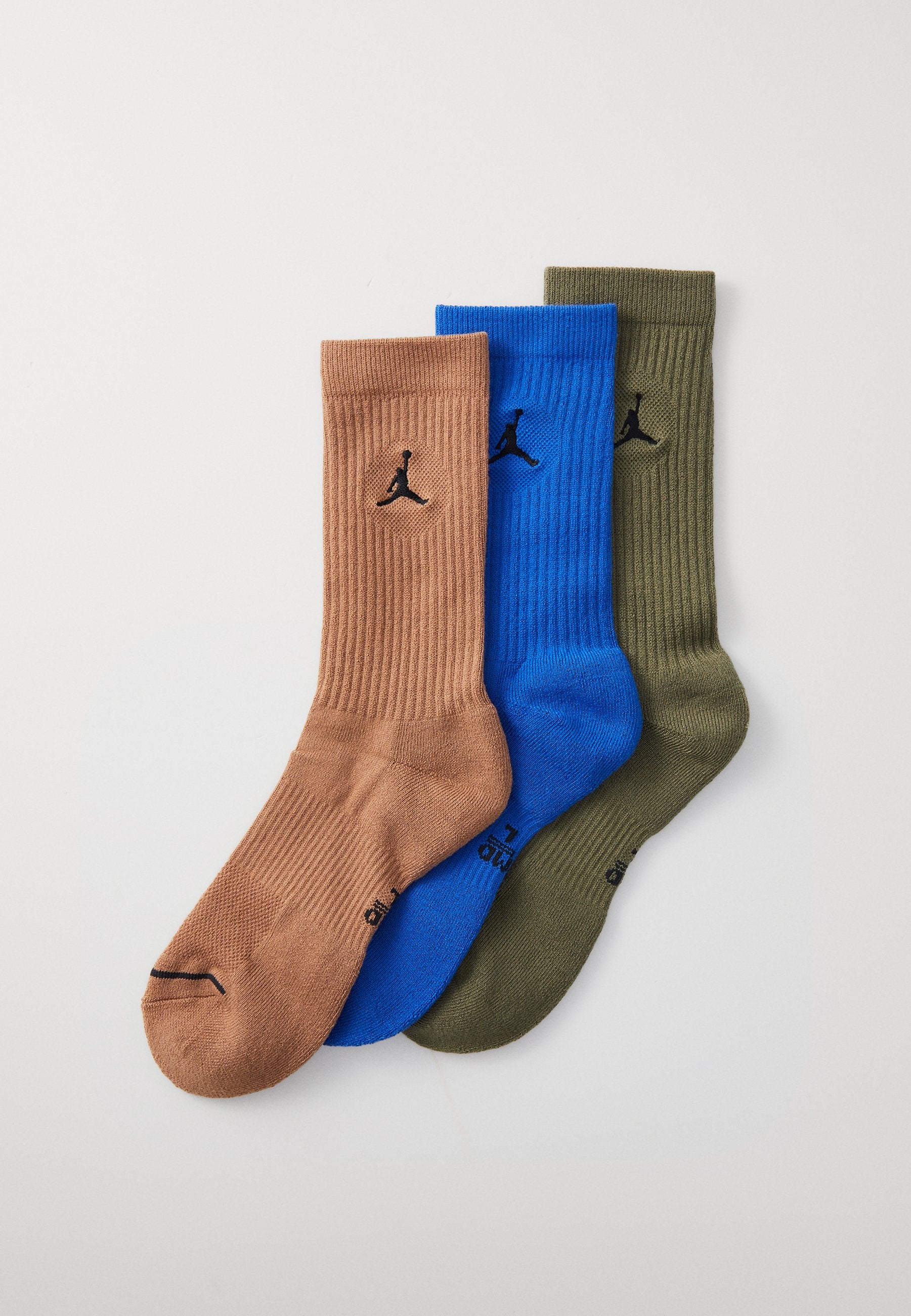 Jordan EVERYDAY CUSH CREW 3 PACK UNISEX - Sports Socks - Medium Khaki/iron Grey/starfish/white