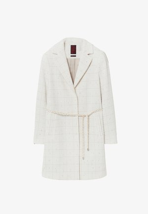 Stefanel TWEED WITH CHECK DESIGN - Kurzmantel - Black/beige