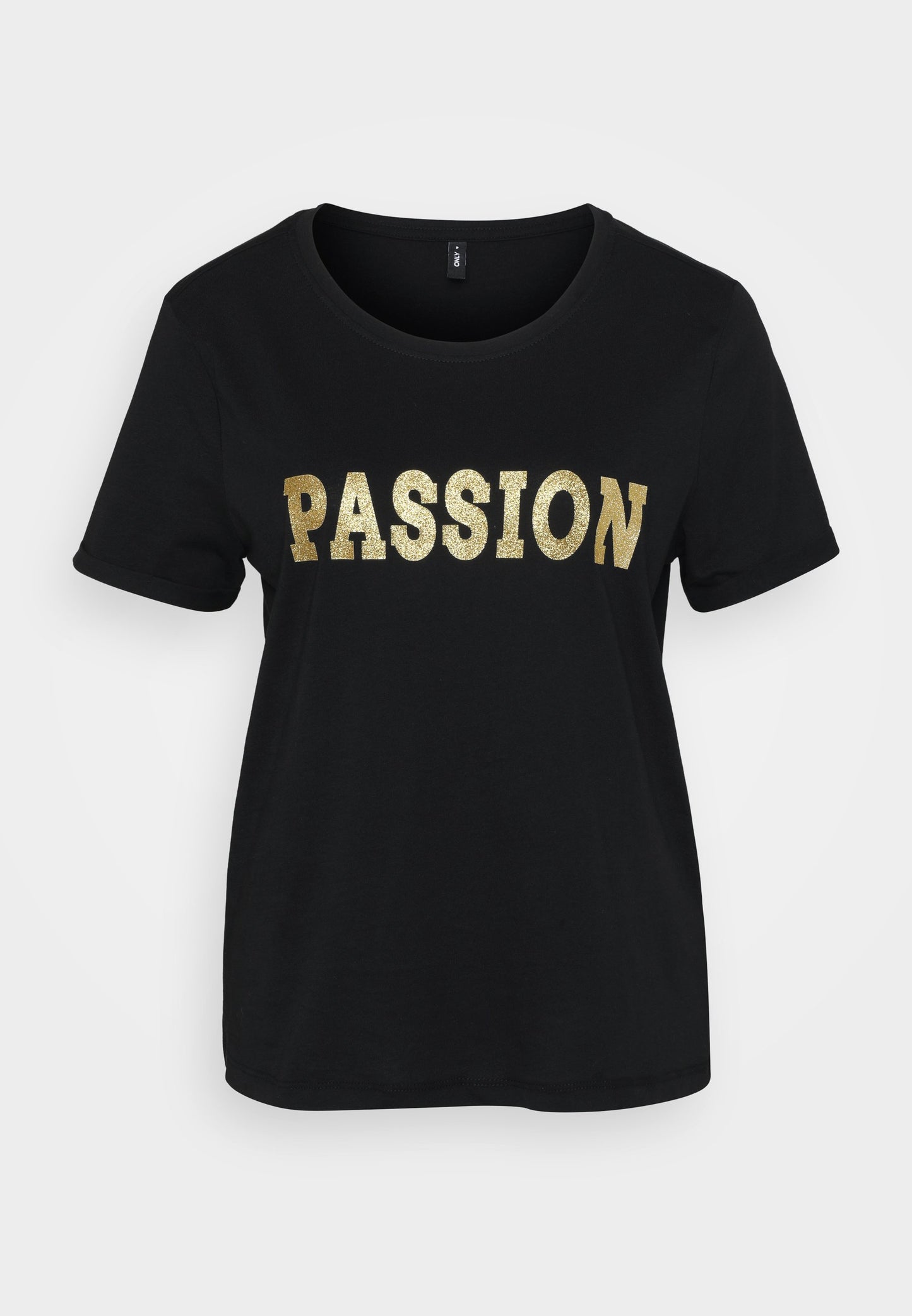 ONLY Petite ONLOLIVE AMOUR GLITTER - Print T-shirt - Cloud Dancer/gold-coloured