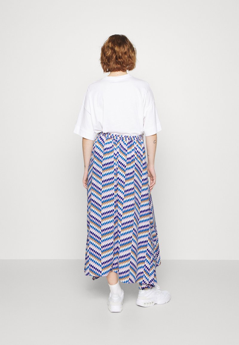 ONLY MATERNITY OLMSTELLA LIFE MIDI SKIRT - Maxirock - Bluing Sea Zig Zag