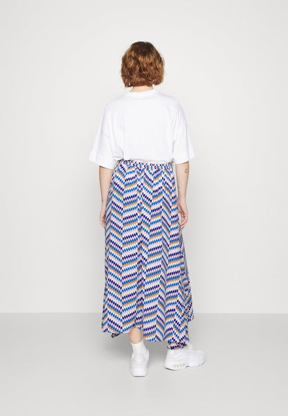 ONLY MATERNITY OLMSTELLA LIFE MIDI SKIRT - Maxirock - Bluing Sea Zig Zag