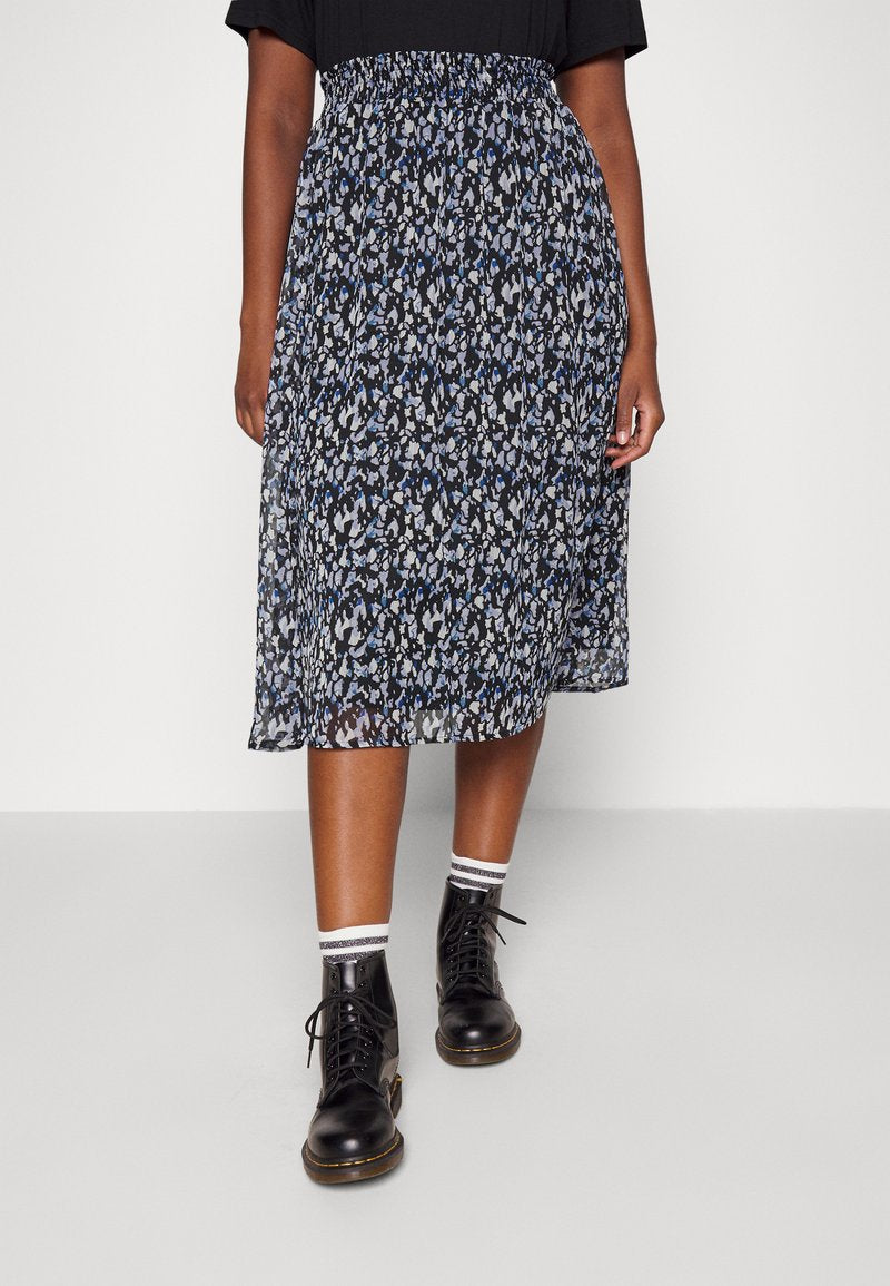  VIFALIA MIDI SKIRT - A-Linien-Rock - Black/mazarine Blue