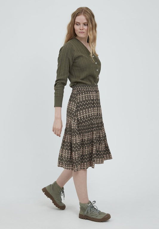 Fransa FRBATRIBE 5 SKIRT - A-Linien-Rock - Green Ink Mix