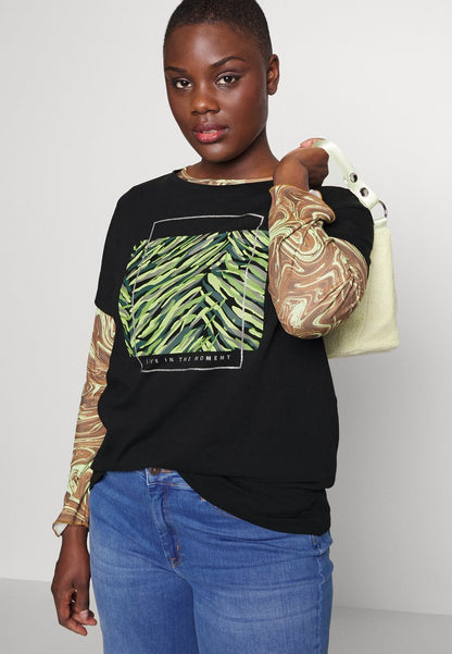 ONLY CARMAKOMA CARLAMINA - T-Shirt Print - Black