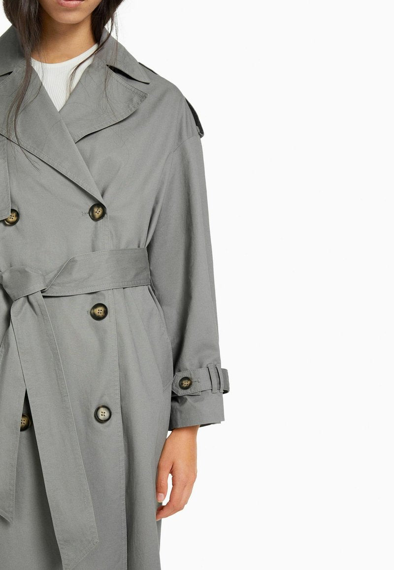 BERSHKA Trenchcoat - Grey