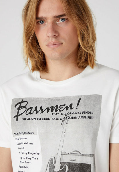 Wrangler BASSMEN - T-Shirt Print - Worn In White