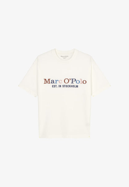 Marc O'Polo MIT LOGO-STICKEREI - T-Shirt Print - White
