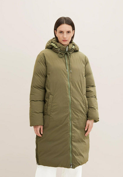 Tom Tailor PUFFER MIT KAPUZE - Wintermantel - Tree Moss Green