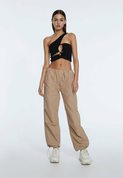 Stradivarius PARACHUTE POPELIN - Jogginghose - Stone