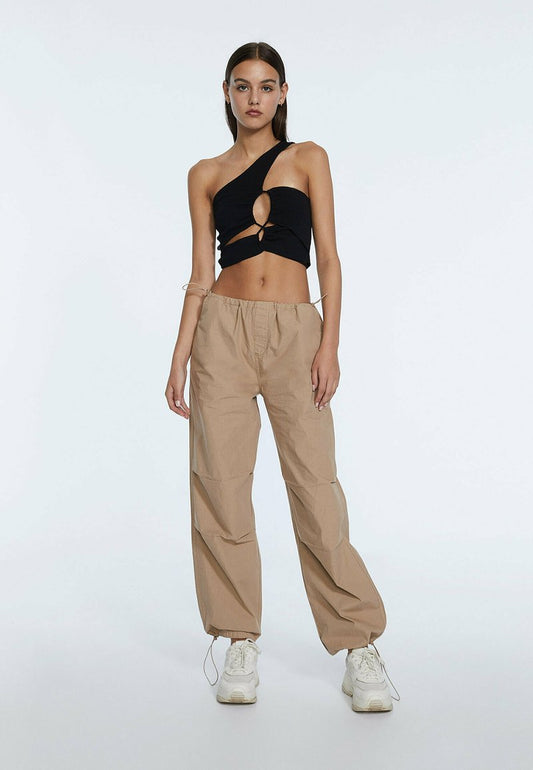 Stradivarius PARACHUTE POPELIN - Jogginghose - Stone
