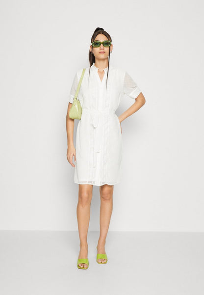 Vila VIDOBBY V NECK DRESS - Blusenkleid - Snow White