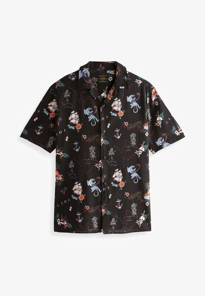 Next SHORT SLEEVE PRINTED - Hemd - Green/rust Brown