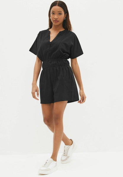 Next EMBROIDERY DETAIL PLAYSUIT STANDARD - Jumpsuit - Black
