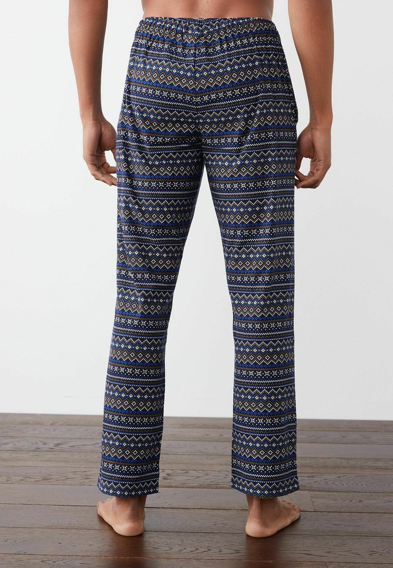 Next MOTION FLEX COSY STANDARD - Nachtwäsche Hose - Blue Fairisle Pattern