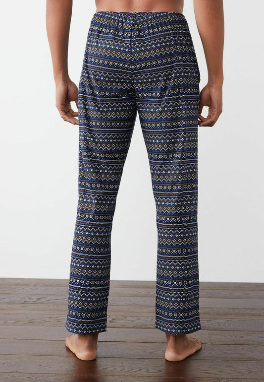 Next MOTION FLEX COSY STANDARD - Nachtwäsche Hose - Blue Fairisle Pattern