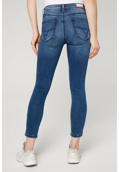 Soccx BLEACHING-EFFEKTEN - Jeans Skinny Fit - Ocean Blue Used