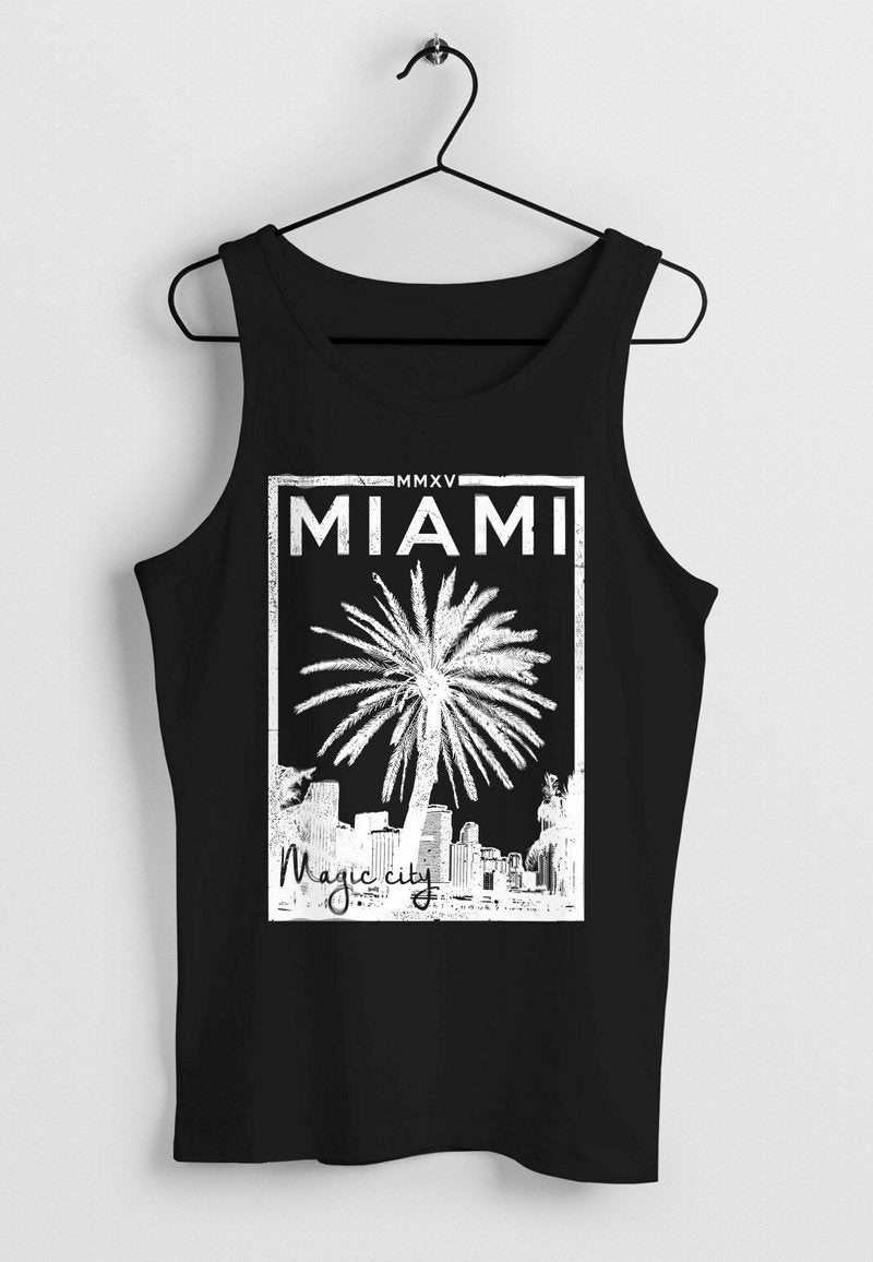  TANK MIAMI BEACH PALMEN SKYLINE NEVERLESS - Top - Schwarz