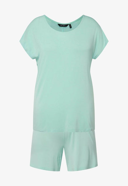 Ulla Popken MANCHES COURTES PAPILLON DÉCOLLETÉ RON SET - Nachtwäsche Set - Vert Loden