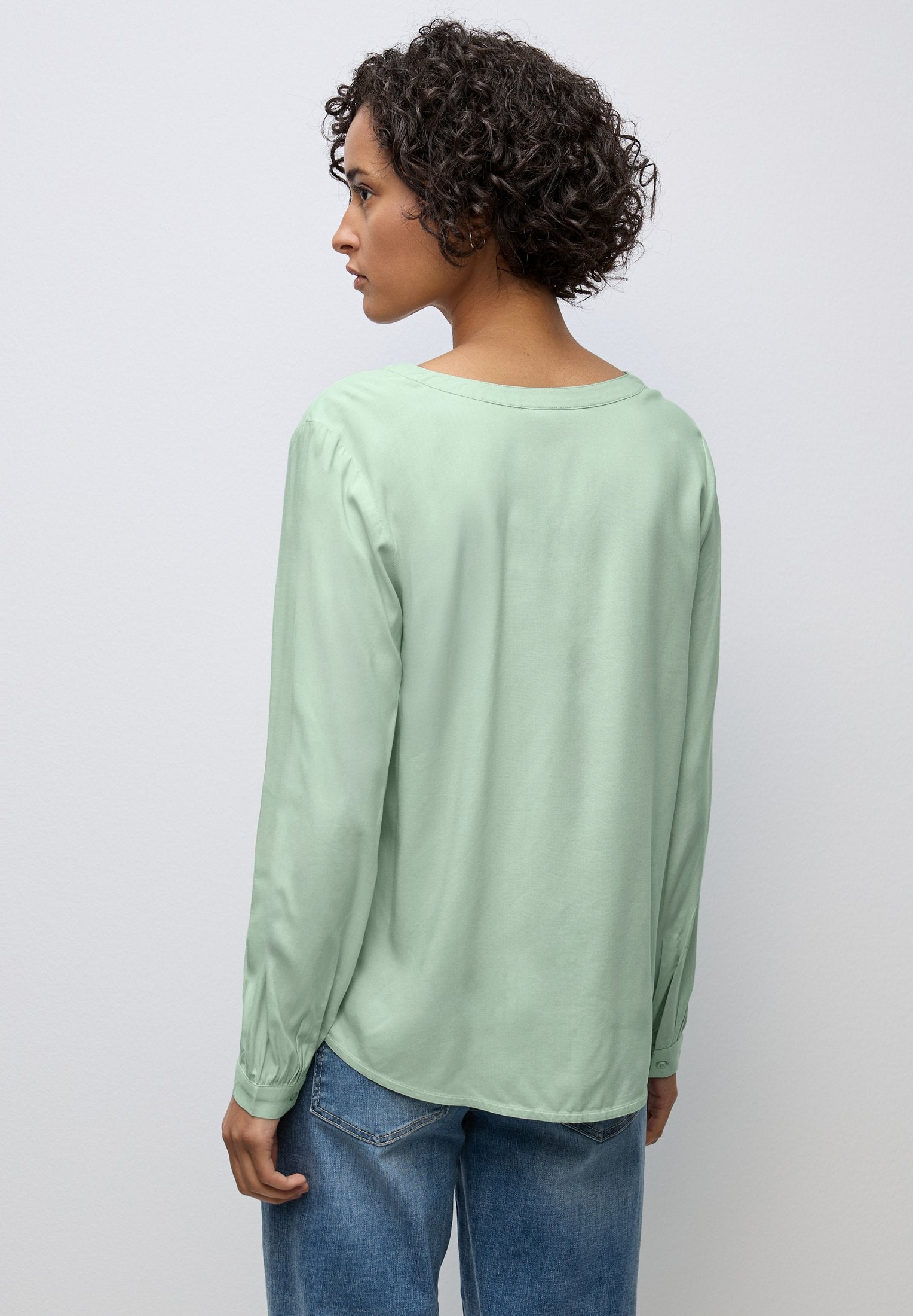 STREET ONE SPLIT NECK - Blouse - Grün