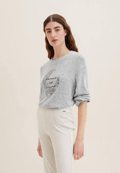 Tom Tailor GEMUSTERTES  - Langarmshirt - Concrete Grey Melange