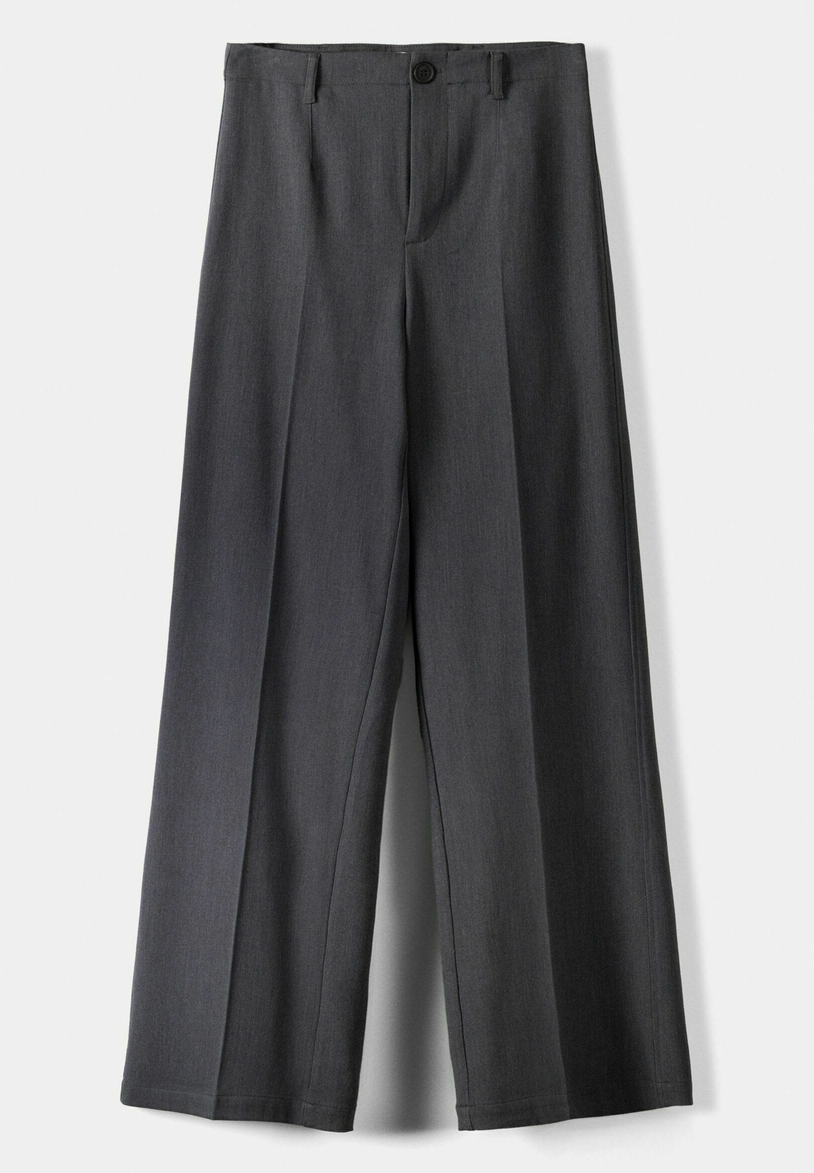BERSHKA WIDE-LEG TAILORED - Trousers - Black