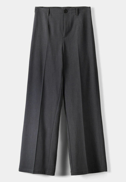 BERSHKA WIDE-LEG TAILORED - Trousers - Black