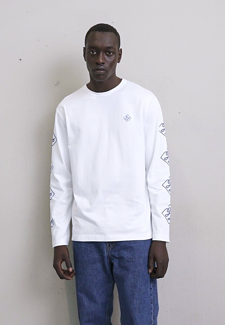 J.Lindeberg CAMILO GRAPHIC - Langarmshirt - Cloud White