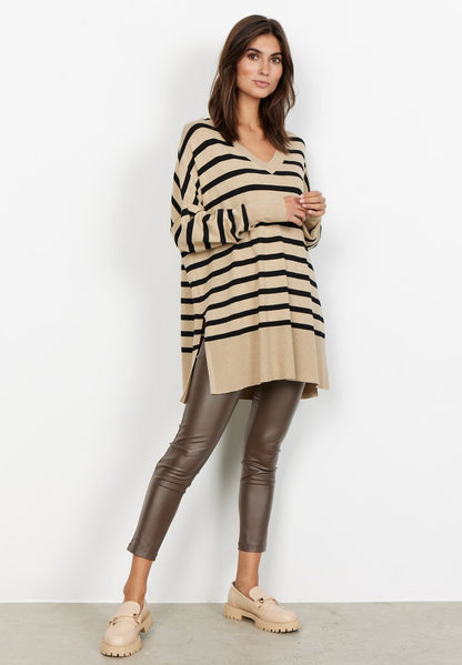 Soyaconcept SC DOLLIE STRIPE - Strickpullover - Sand Mel Combi