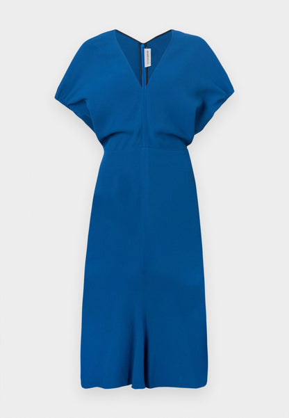 Victoria Beckham BLOUSON DETAIL MIDI DRESS - Jersey Dress - Green