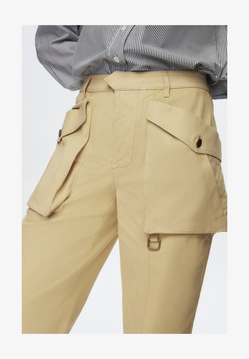  WIDE CUT WITH ZIPPER DETAIL - Cargohose - Beige