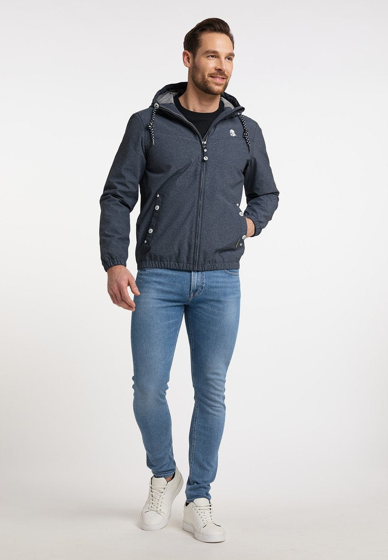  SCHMUDDELWEDDA HALEE - Regenjacke / Wasserabweisende Jacke - Marine Melange Grau Melange