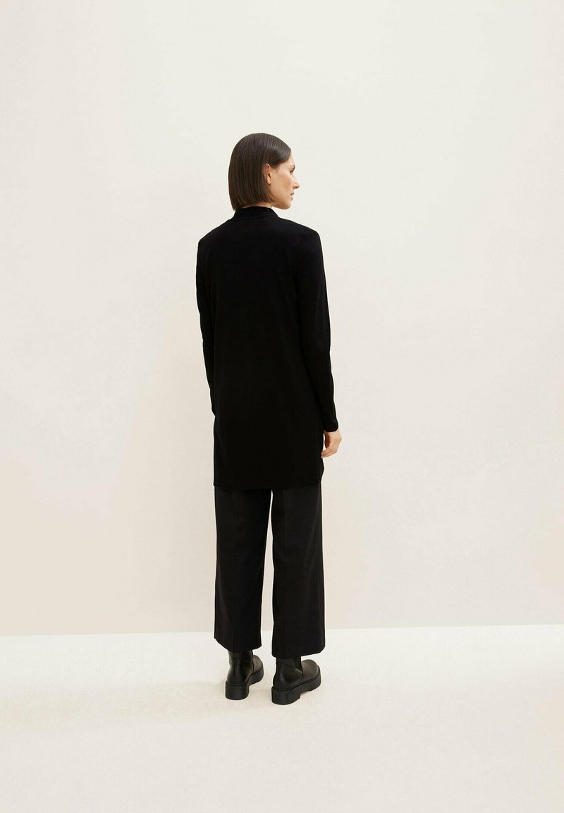 Tom Tailor LANGER - Strickjacke - Deep Black