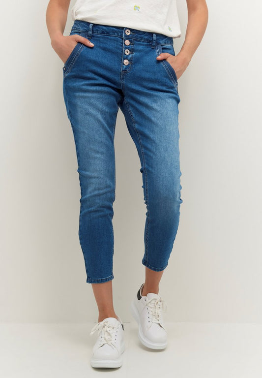 Cream CRSORYA 7/8 BAIILY FIT - Jeans Slim Fit - Houston Blue Denim