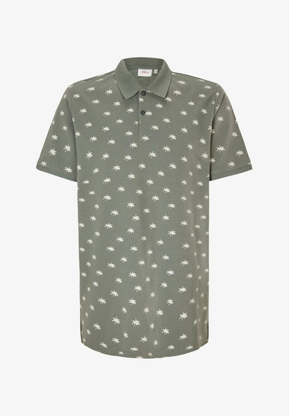 S.Oliver MIT ALLOVERMUSTER - Poloshirt - Khaki Oliv Aop