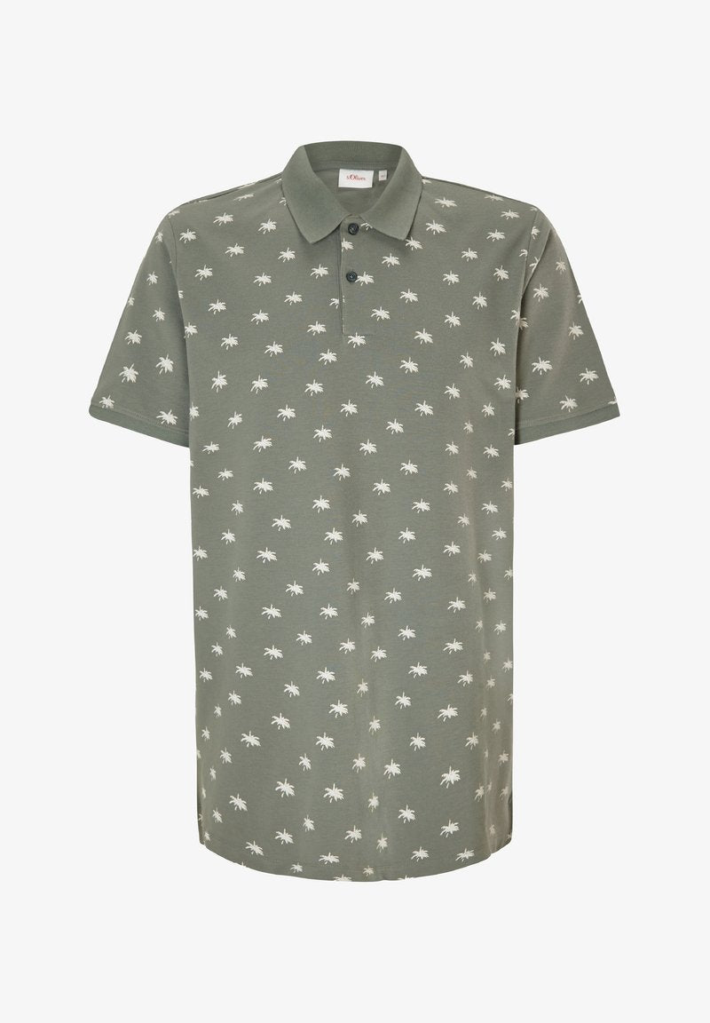 S.Oliver MIT ALLOVERMUSTER - Poloshirt - Khaki Oliv Aop