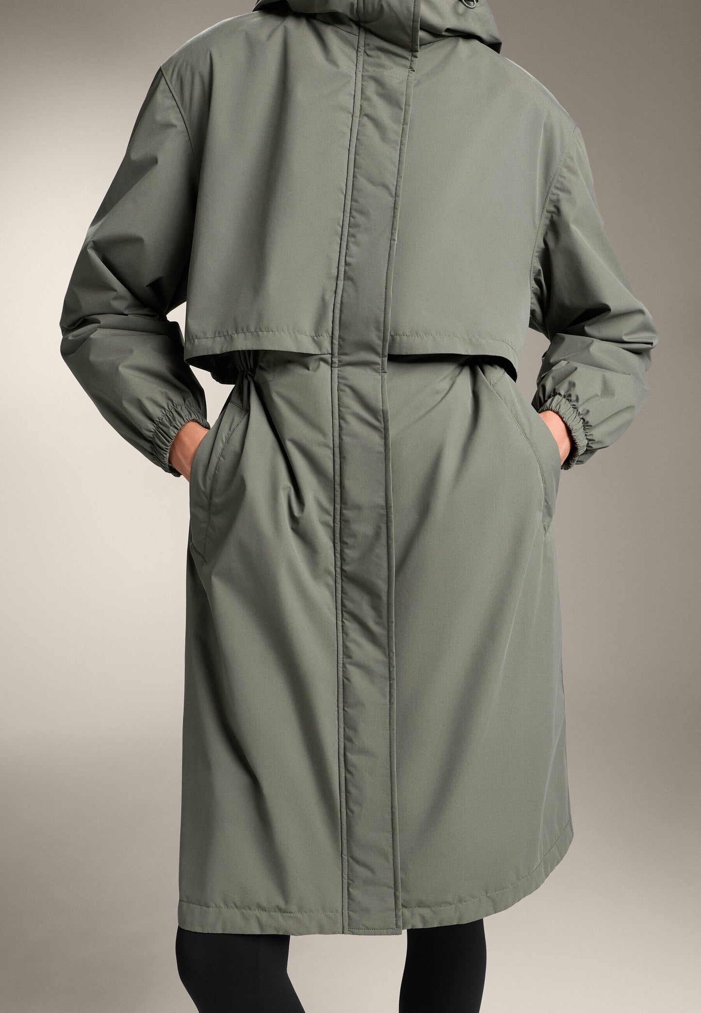 Oysho FELLEX® AEROGEL 10K WATERPROOF LONG PADDED - Waterproof Jacket - Dark Green