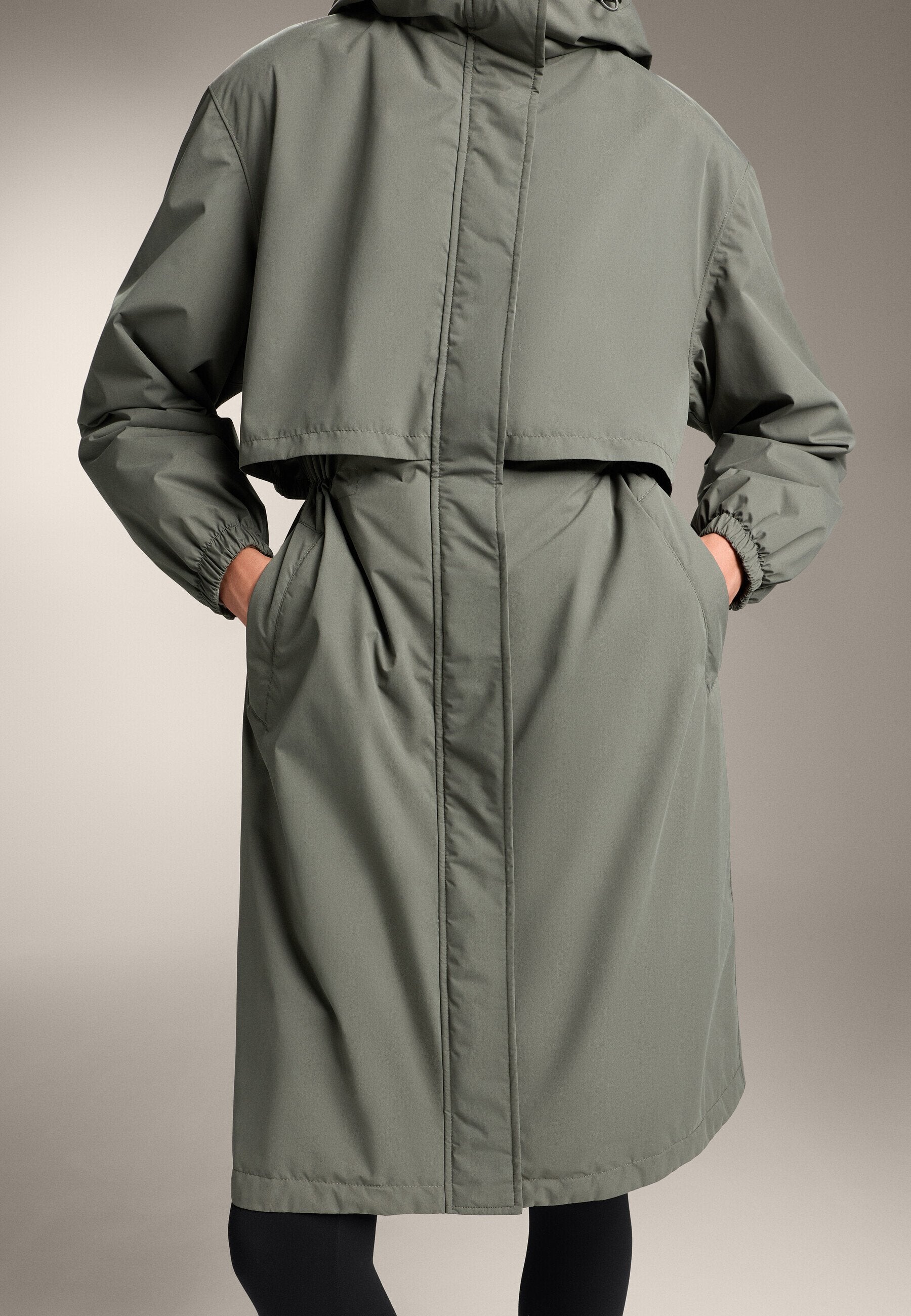 Oysho FELLEX® AEROGEL 10K WATERPROOF LONG PADDED - Waterproof Jacket - Dark Green