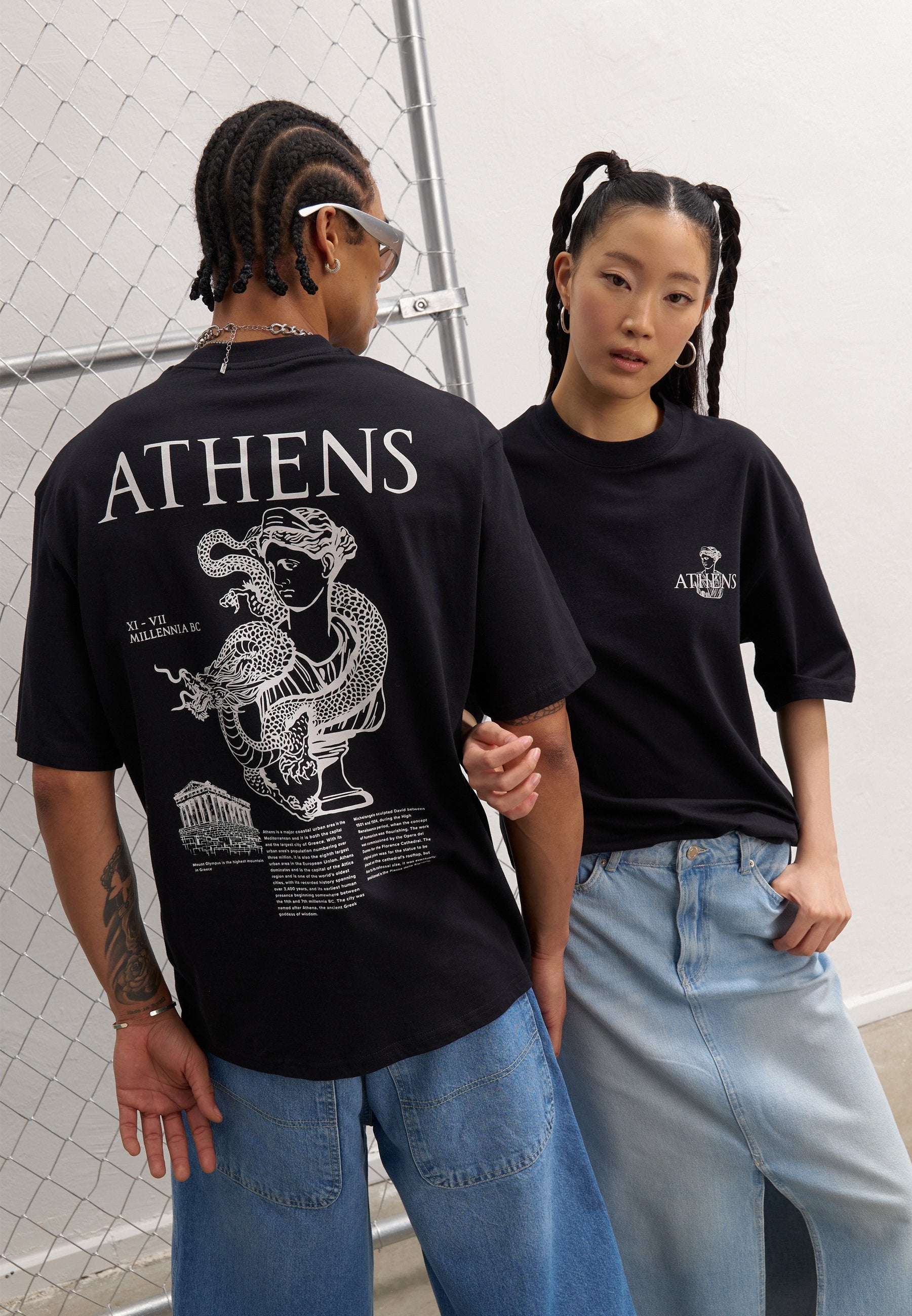 YOURTURN UNISEX - Print T-shirt - Black
